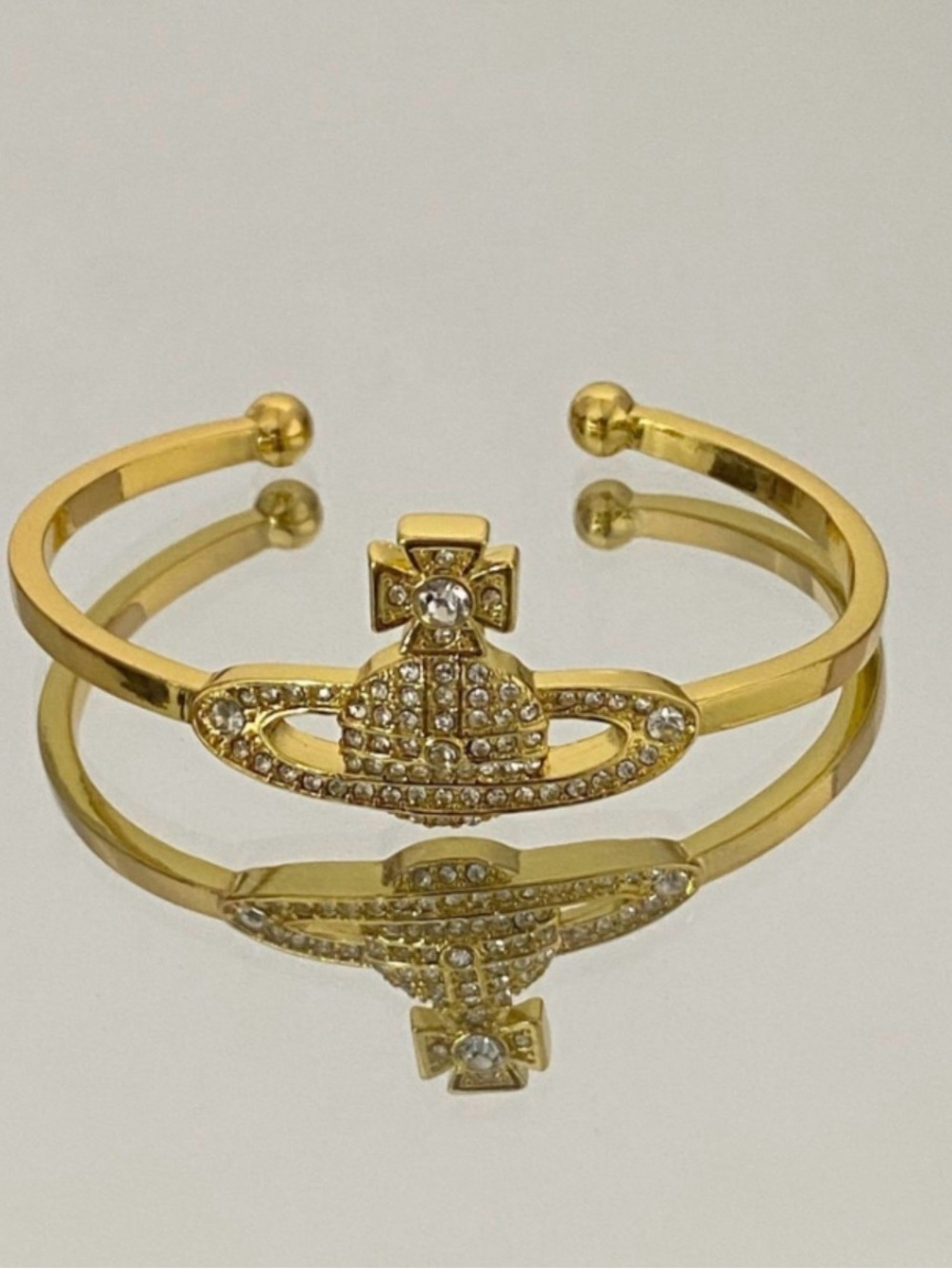 Vivienne Westwood Gold-Tone Crystal Orb Cuff Bracelet